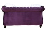 Thotton Purple Velvet Tufted Loveseat with Rolled Arms