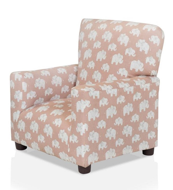 Thusk Pink w/Elephant Prints Fabric Kids Chair