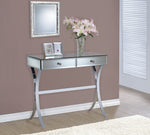 Tina Clear Mirror/Chrome Metal Console Table