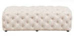 Titrit Beige Linen Tufted Accent Ottoman