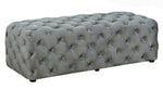 Titrit Gray Velvet Tufted Accent Ottoman