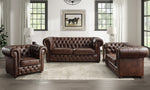 Tiverton Brown Breathable Faux Leather Loveseat