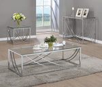 Tiziana Contemporary Clear Glass/Chrome Metal End Table