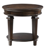 Tobias Espresso Wood Round End Table