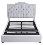 Toddrick Gray Fabric Button Tufted Full Platform Bed