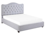 Toddrick Gray Fabric Button Tufted King Platform Bed