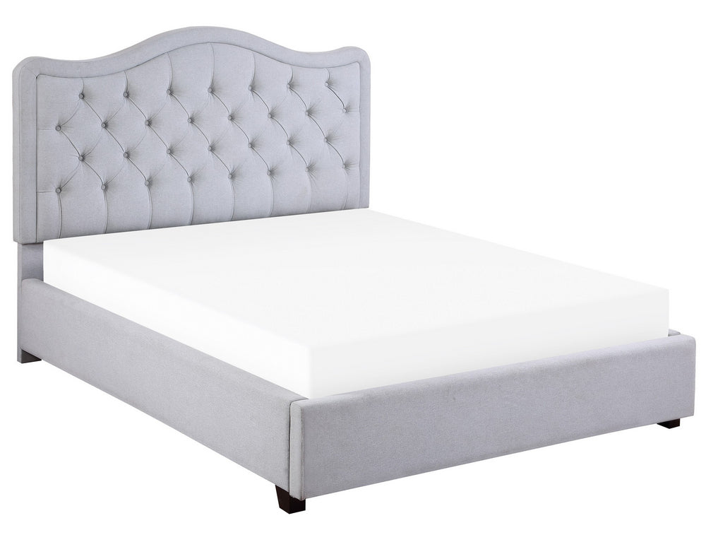 Toddrick Gray Fabric Cal King Bed with Storage