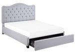 Toddrick Gray Fabric Cal King Bed with Storage