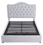 Toddrick Gray Fabric Cal King Bed with Storage