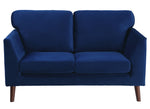 Tolley Blue Velvet Fabric Loveseat