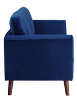 Tolley Blue Velvet Fabric Loveseat