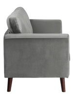 Tolley Gray Velvet Fabric Loveseat