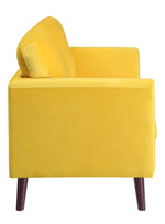 Tolley Yellow Velvet Fabric Loveseat