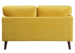 Tolley Yellow Velvet Fabric Loveseat