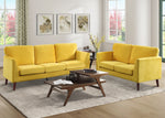 Tolley Yellow Velvet Fabric Sofa