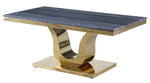 Tovia 3-Pc Dark Grey/Gold Table Set