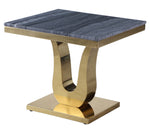 Tovia 3-Pc Dark Grey/Gold Table Set