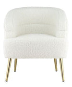 Trezona White Faux Sherpa Accent Chair