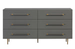 Trident Grey Wood 6-Drawer Dresser