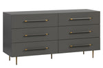 Trident Grey Wood 6-Drawer Dresser