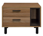 Trolgar Brown Oak Wood 2-Drawer Accent Table