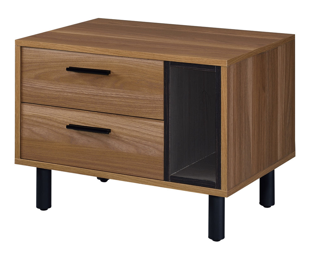 Trolgar Brown Oak Wood 2-Drawer Accent Table