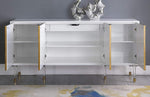 Tula White High Gloss Wood/Gold Sideboard