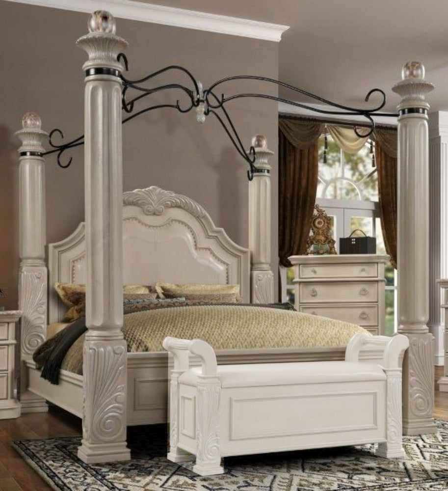 Tuskan White King Bed (Oversized)