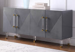 Tyrell Grey High Gloss Lacquer Wood Sideboard