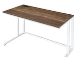 Tyrese Walnut Wood/White Metal Writing Desk with USB