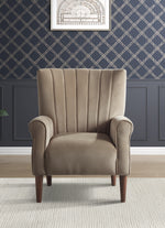 Urielle Brown Velvet Fabric Accent Chair