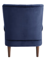 Urielle Navy Blue Velvet Fabric Accent Chair