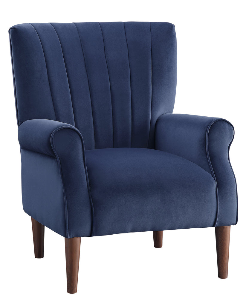 Urielle Navy Blue Velvet Fabric Accent Chair