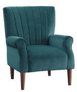 Urielle Teal Velvet Fabric Accent Chair