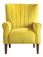 Urielle Yellow Velvet Fabric Accent Chair