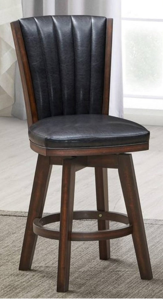 Urvi 2 Black Faux Leather Counter Height Chairs