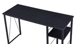 Vadna Black Wood/Metal Office Desk with 2 Shelves