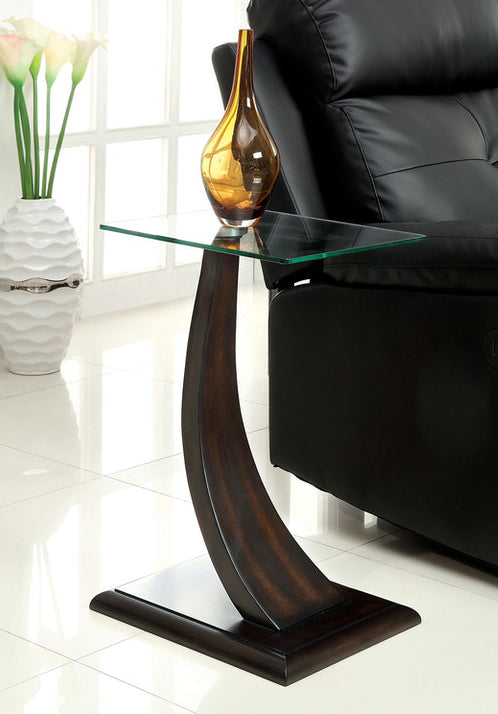 Valon Contemporary Dark Walnut Side Table