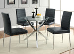 Vance 4 Black Leatherette/Chrome Finish Metal Side Chairs