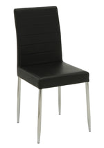 Vance 4 Black Leatherette/Chrome Finish Metal Side Chairs