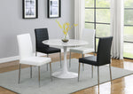 Vance 4 White Leatherette/Chrome Finish Metal Side Chairs