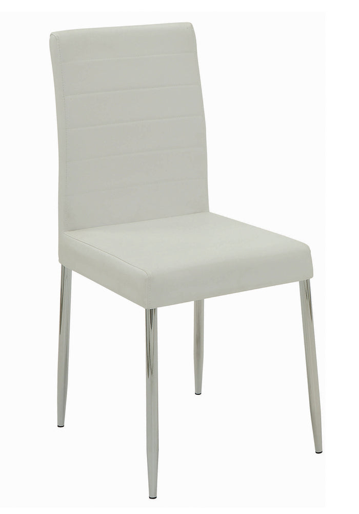 Vance 4 White Leatherette/Chrome Finish Metal Side Chairs