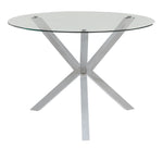 Vance Clear Glass/Chrome Finish Metal Dining Table