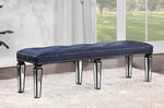 Varian II Black Velvet Tufted Bench with Nailhead Trim