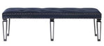 Varian II Black Velvet Tufted Bench with Nailhead Trim