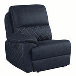 Variel 3-Pc Blue Faux Suede Manual Recliner Loveseat