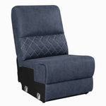 Variel 3-Pc Blue Faux Suede Manual Recliner Sofa