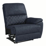 Variel 3-Pc Blue Faux Suede Manual Recliner Sofa