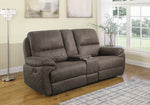 Variel 3-Pc Taupe Faux Suede Manual Recliner Loveseat