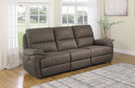 Variel 3-Pc Taupe Faux Suede Manual Recliner Sofa